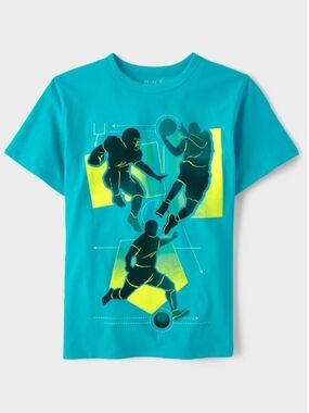 Boys' Teal Active Sports Graphic Tee